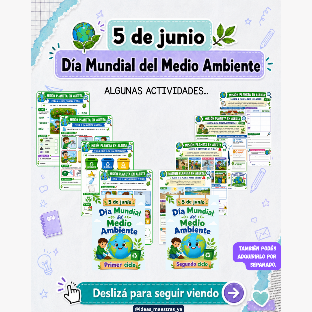 5 de junio. Día Mundial del Medio Ambiente. (Recurso que pertenece a Caja Maestra de Junio 2026)