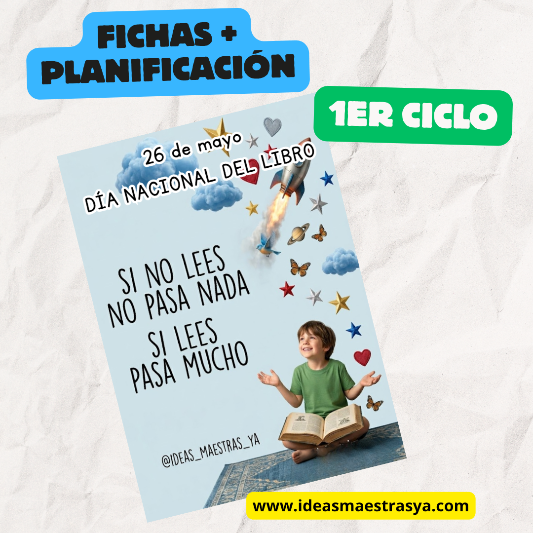 Día Nacional del Libro. Fichas + Planificaciones. Primer ciclo