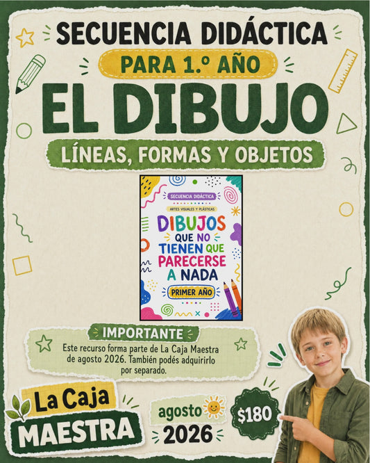 Secuencia Didáctica: El dibujo, líneas, formas y objetos. Primer grado. (Recurso que pertenece a Caja Maestra de Agosto 2026)