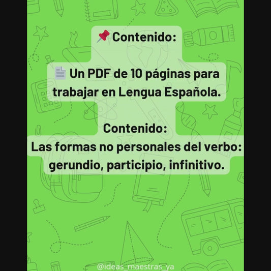 Secuencia Didáctica: Las formas no personales del verbo. Quinto grado