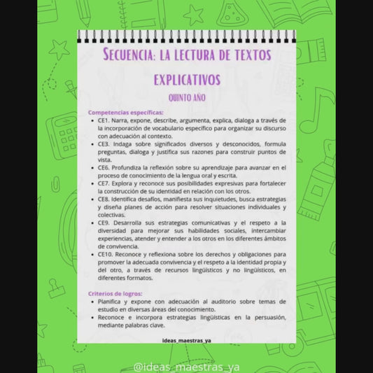 Secuencia Didáctica: Lectura de textos explicativos. Quinto grado