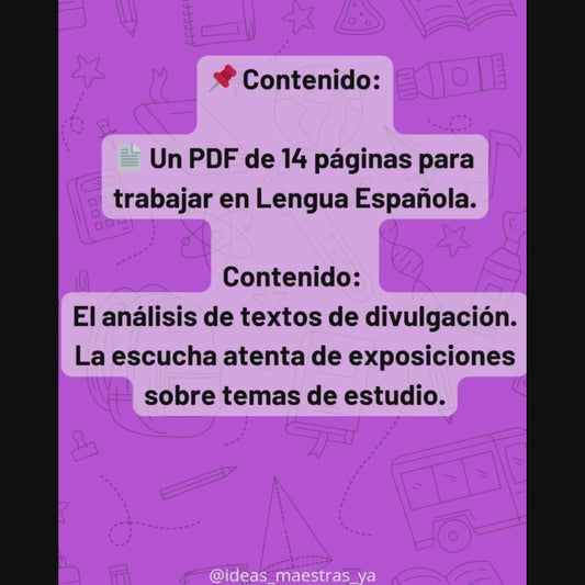 Secuencia Didáctica: Análisis de textos de divulgación. Cuarto grado
