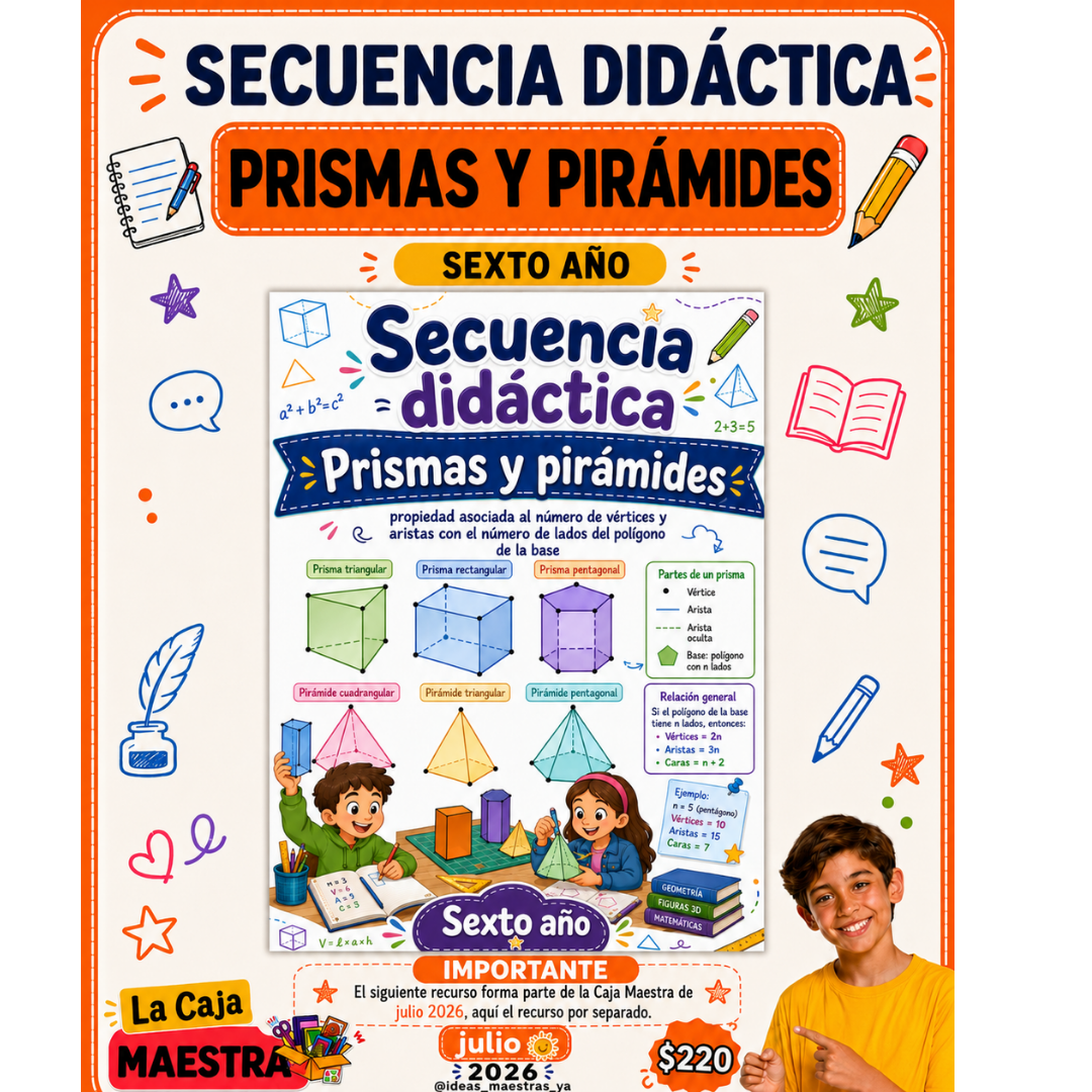 Secuencia Didáctica: Prismas y pirámides. Sexto grado. (Recurso que pertenece a Caja Maestra de Julio 2026)
