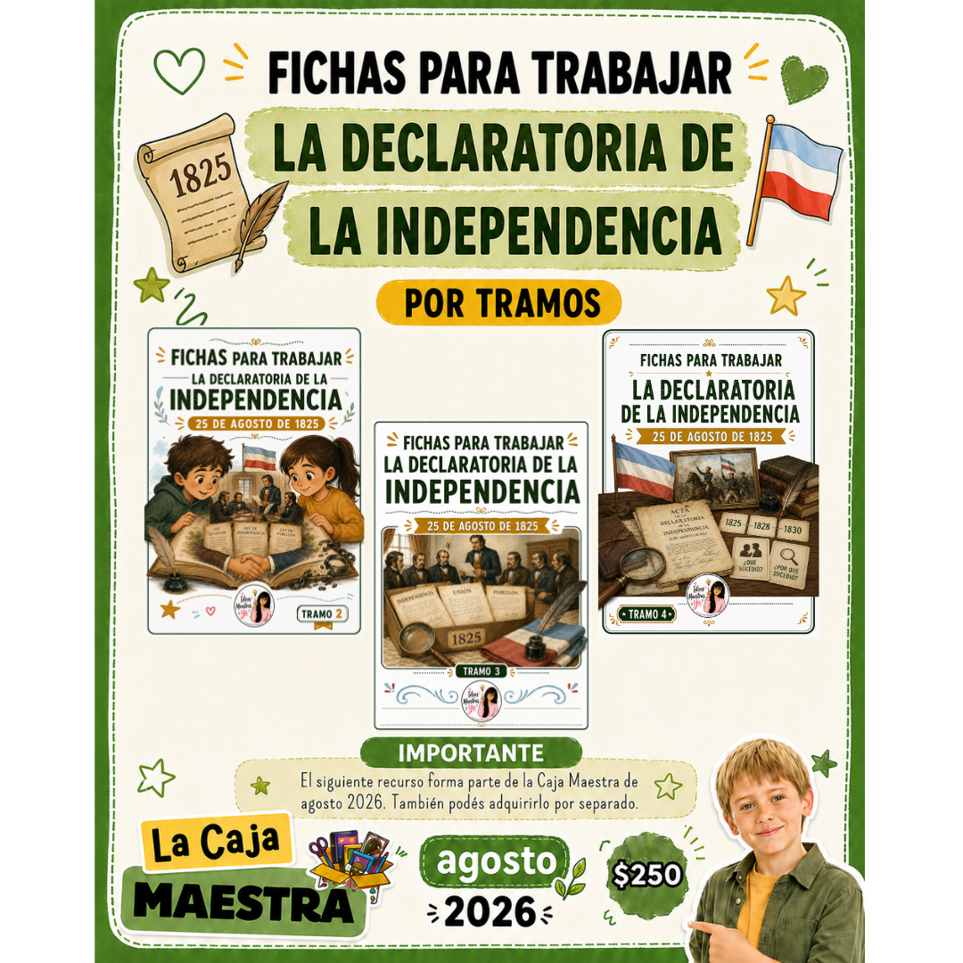 Declaratoria de la Independencia. Fichas por tramo. (Recurso que pertenece a Caja Maestra de Agosto 2026)